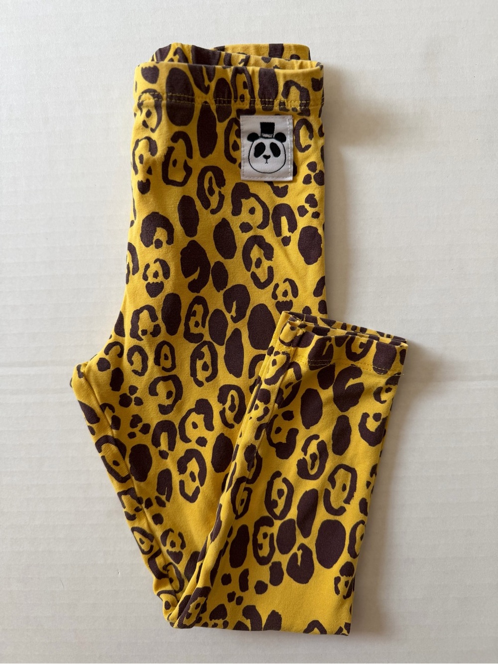 Mini Rodini 92/98 Mini Leopard Yellow Lyocell Leggings 2T 3T
